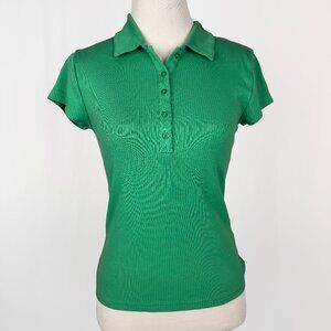 J.Crew Re-imagined Women's Size S Green Ribbed Polo Shirt